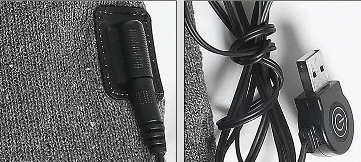 Heated cotton hat with intelligent temperature adjustment in wine red, grey, and black