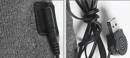 Heated cotton hat with intelligent temperature adjustment in wine red, grey, and black