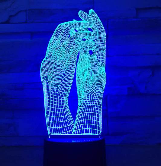 LED night light with touch controls, remote, and seven colour options on 87x87x42mm base