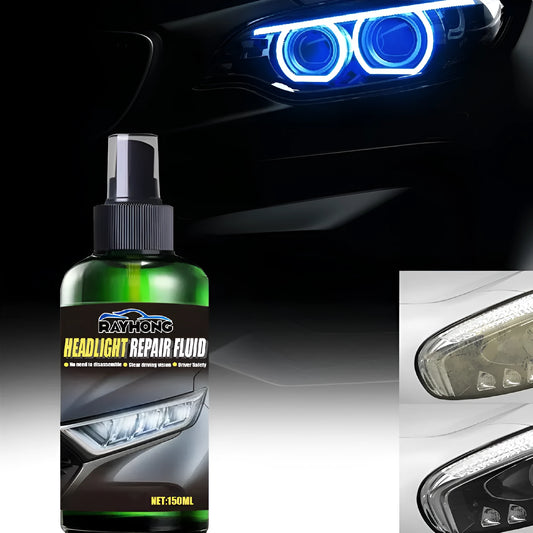 150ml bottle of car headlight repair liquid for removing yellowing and restoring clarity.
