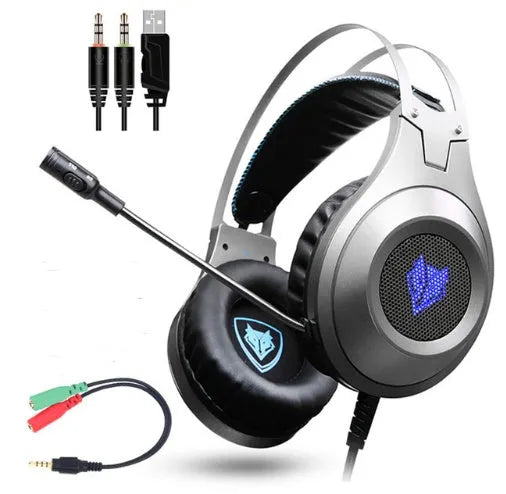 NUBWO N2 black gaming headset with microphone and adjustable headband