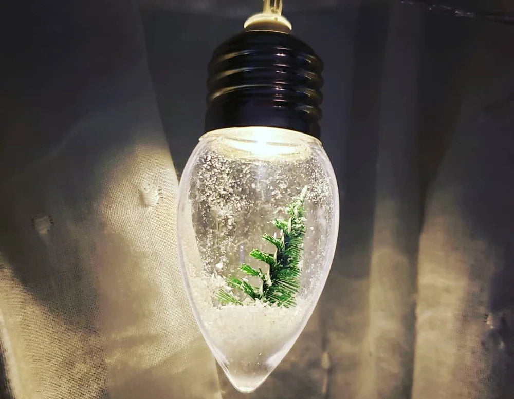 0.8 metre Christmas tree LED light string with 6 white beads and battery box