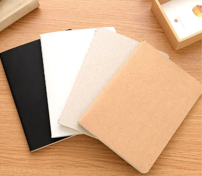 Retro plain graffiti sketchbook in black, white, cowhide colour, or grey with soft-text paper pages.