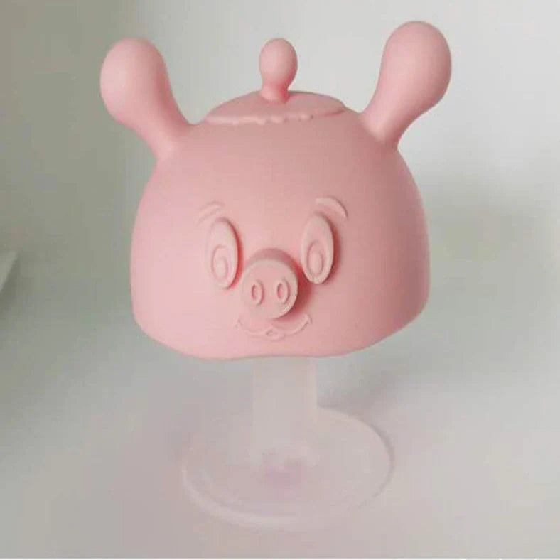 Liquid silicone baby teether in multiple colours for infants over 6 months