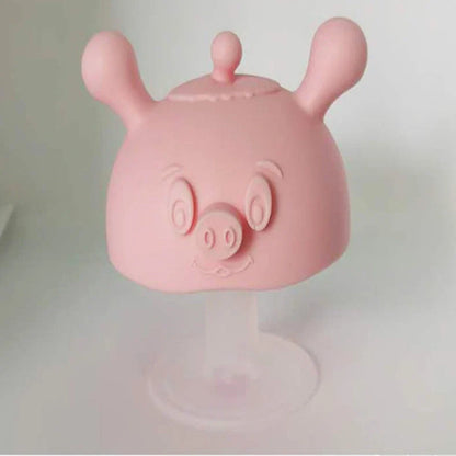 Liquid silicone baby teether in multiple colours for infants over 6 months