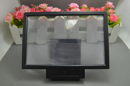 Smartphone screen amplifier magnifier lens showing 18cm by 12cm viewing area in black or white colour