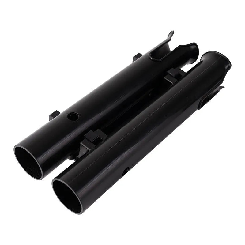 Plastic fishing rod rack with carbon clamp for motorcycle and electric bicycle mounting