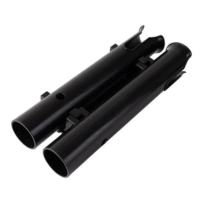 Plastic fishing rod rack with carbon clamp for motorcycle and electric bicycle mounting
