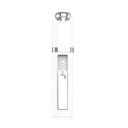 White L11 nano spray moisturiser showing 162mm length with USB port and water tank