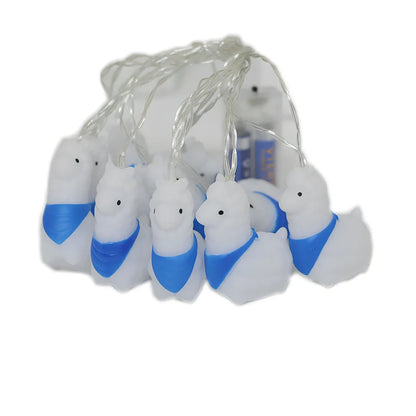 Blue Christmas sheep LED lights on 2-metre cable with battery box for outdoor decoration