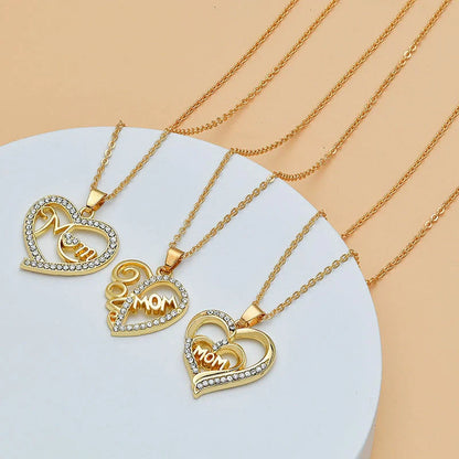 Heart shape diamond letter necklace for women - elegant fine jewelry with adjustable length