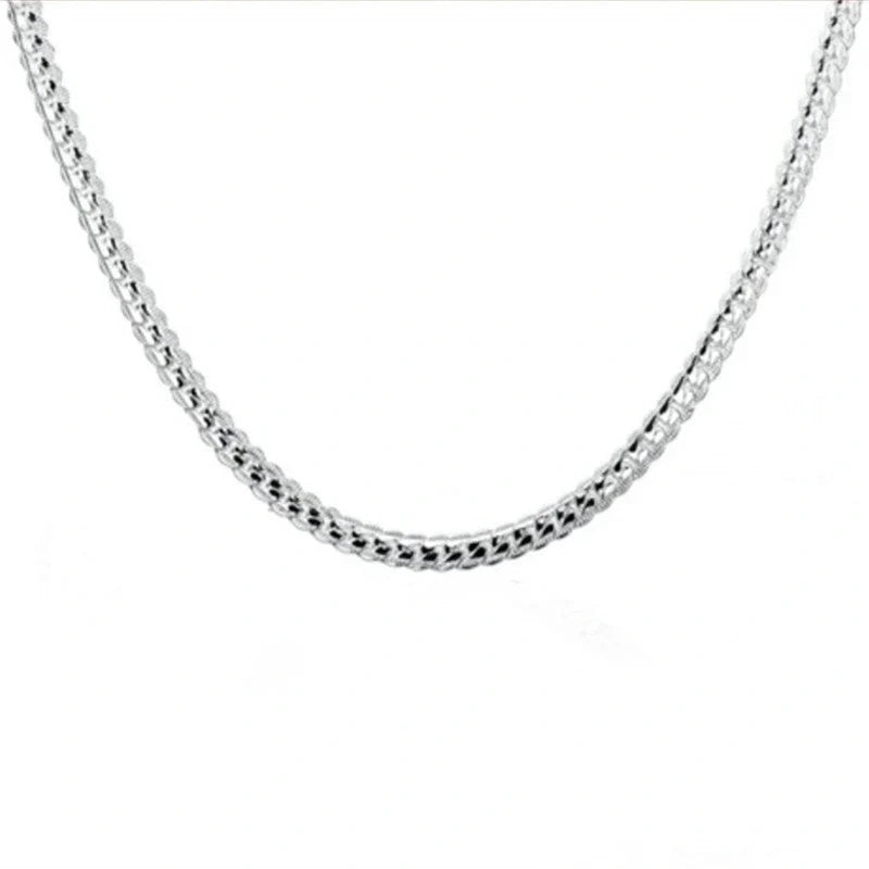 6MM Full Side Silver Plated Necklace with a shiny finish and durable copper base