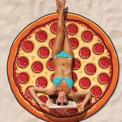 Cotton pareo scarf with fun food prints in various colors for sun protection