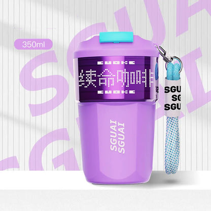 316 stainless steel portable coffee cup with 50mL capacity in blue, grey, orange, white, and purple colour options.