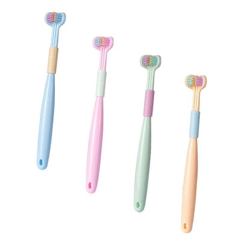 Soft Bristle Tri-Angle Toothbrush with customizable features for deep cleaning and travel convenience
