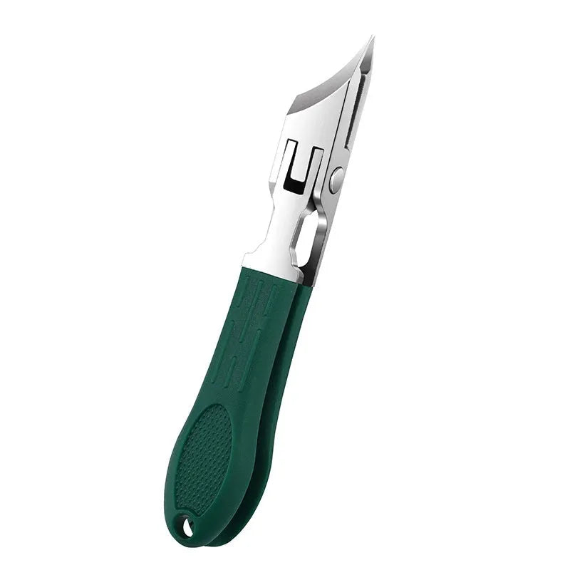 Anti-splash portable nail maintenance kit with stainless steel tools in brown plastic case