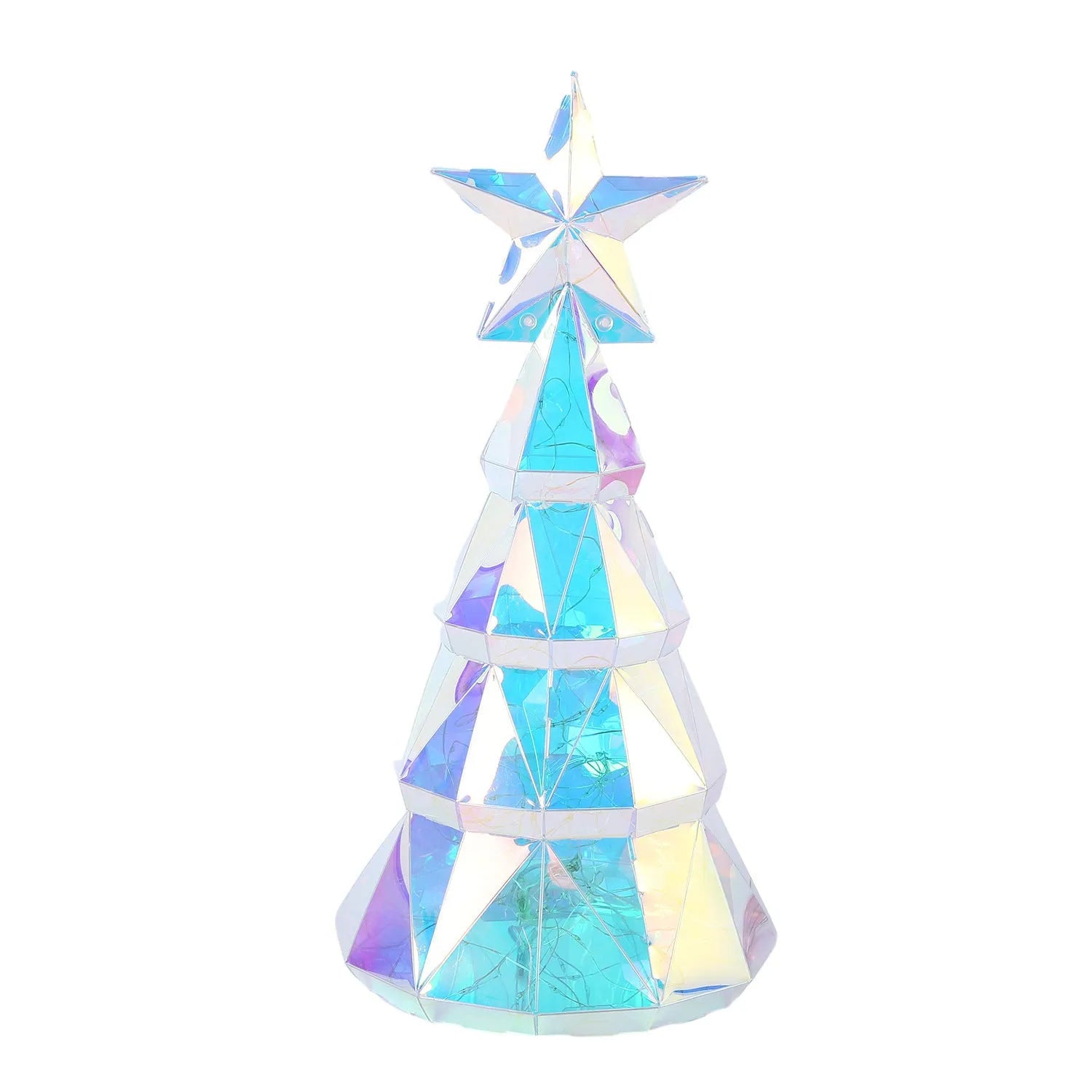 Colourful cartoon Christmas tree decoration with luminous feature, 14.5x4.8x20cm dimensions