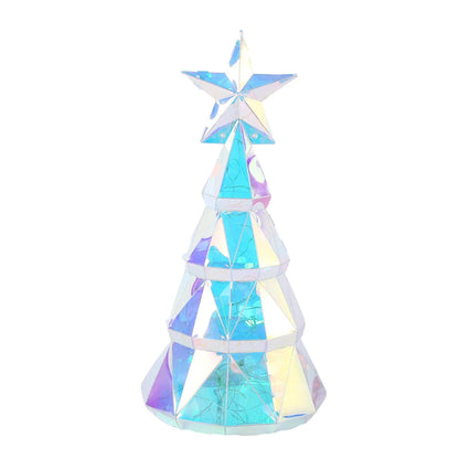 Colourful cartoon Christmas tree decoration with luminous feature, 14.5x4.8x20cm dimensions