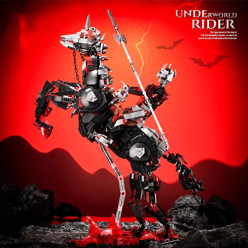 7033 Regional War Riding Horse building blocks set with swing action features for 7-14 year olds