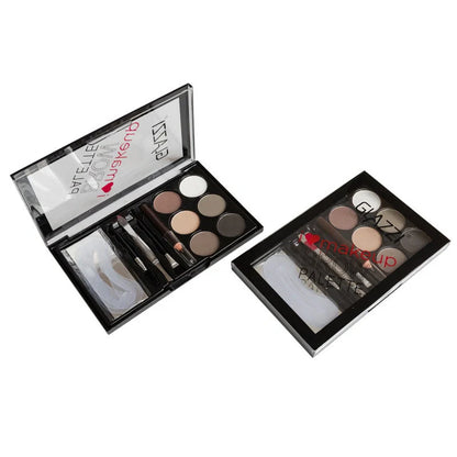 Natural Brown Eyebrow Powder Palette with brush and stencils for perfect shaping