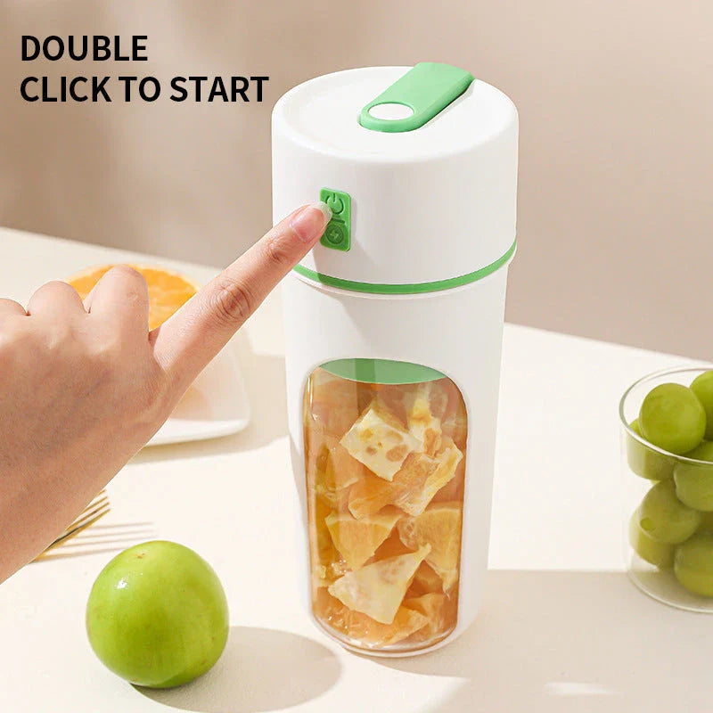 Portable electric juicer blender with rechargeable USB design, powerful motor, and ice crush function for making healthy, refreshing drinks on the go.