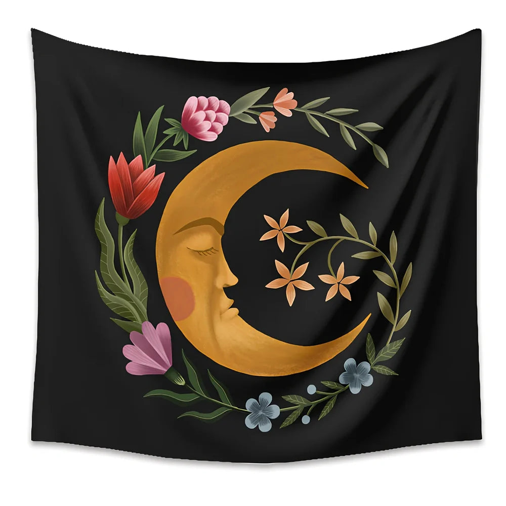 Bohemian animal print polyester tapestry in 180x230cm size hanging on wall, machine-woven for room decor