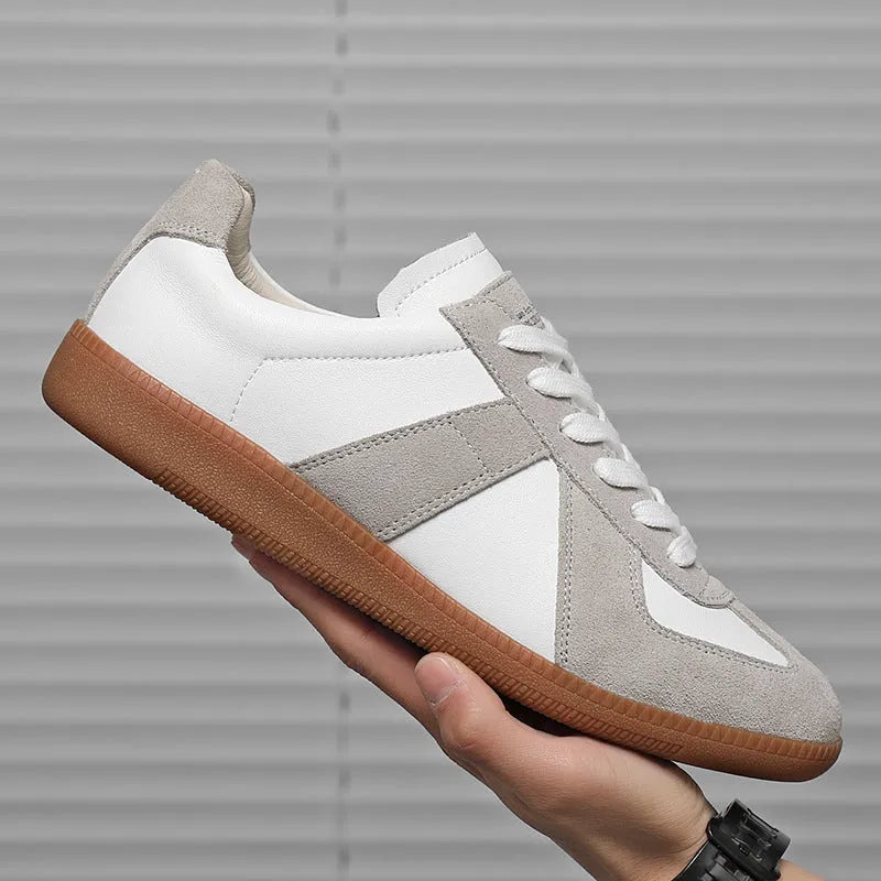 Japanese-style Retro Unisex White Sneakers Casual Board Shoes Low Top Flat Heel Round Toe Front Lace-Up Training Shoes Breathable Summer Spring Autumn Youth (18-40) Men's Wear