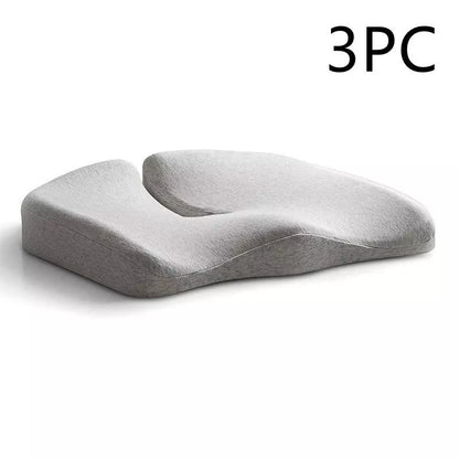Memory foam seat cushion with non-slip bottom for office and car use