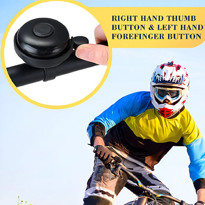 Black bicycle flat bell with 58mm diameter for handlebar mounting