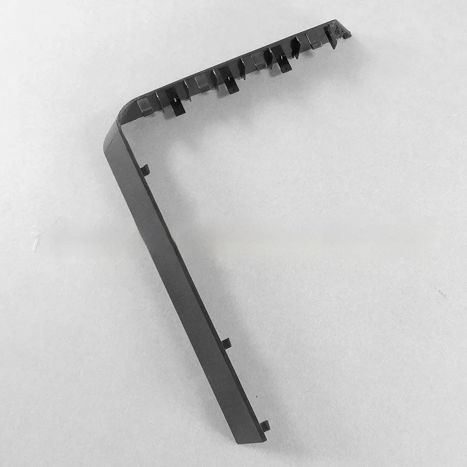 Black polycarbonate hard drive cover with ventilation slots, shown installed in a PC's 5.25-inch bay.