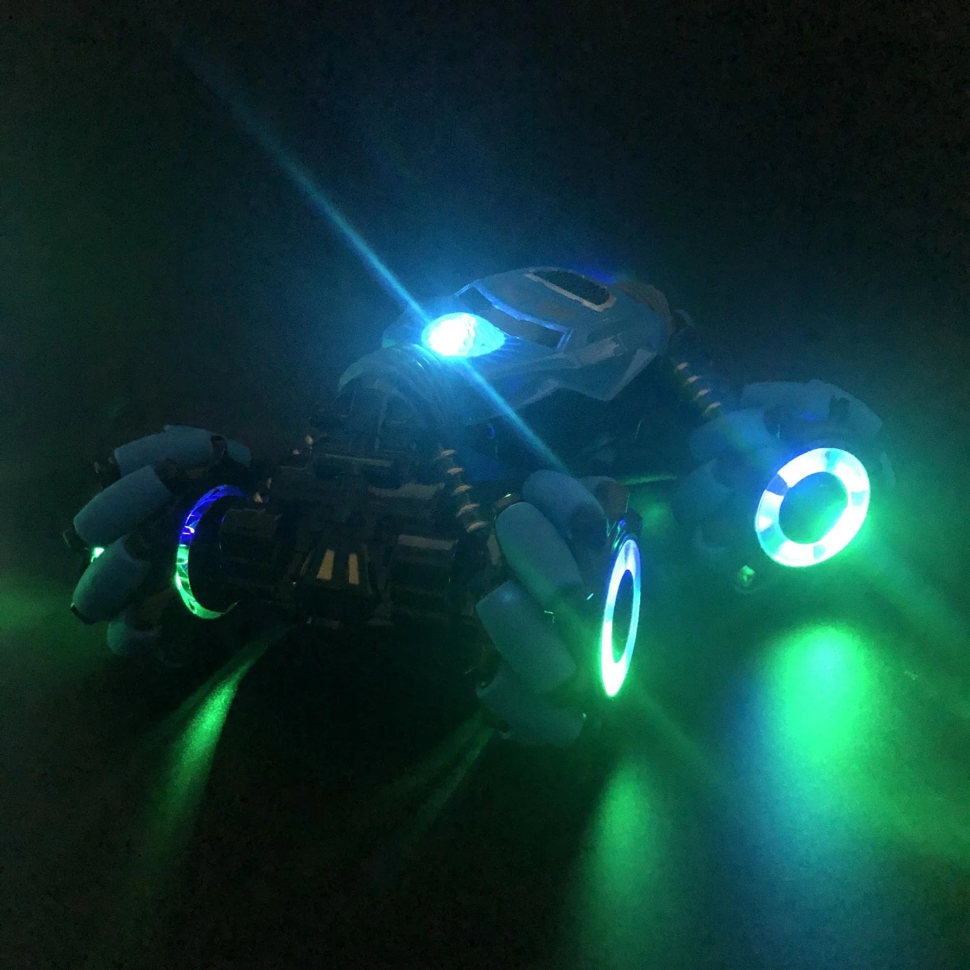 Gesture-controlled off-road stunt RC car with LED lights, music, and dynamic transformation capabilities