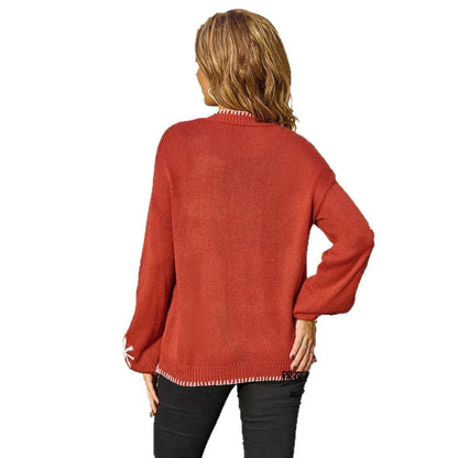 Beige jacquard floral pattern knitted cardigan coat with loose fit and regular sleeves
