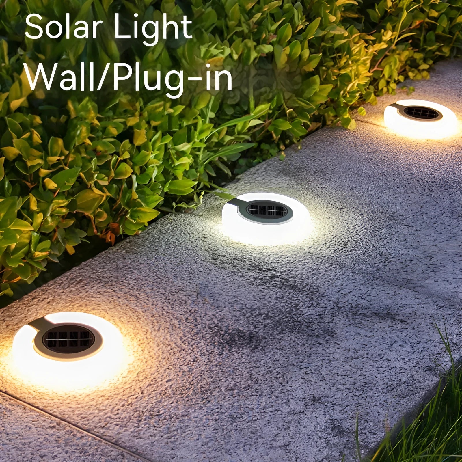 Outdoor solar underground light in ABS plastic with solar panel and LED illumination for garden paths