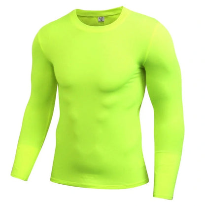 Men's quick-dry compression long sleeve top for enhanced workout performance
