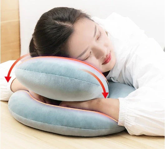 Cozy U-Shaped Neck Pillow with Arm Rest in Various Colors for Relaxing Naps and Travel Support
