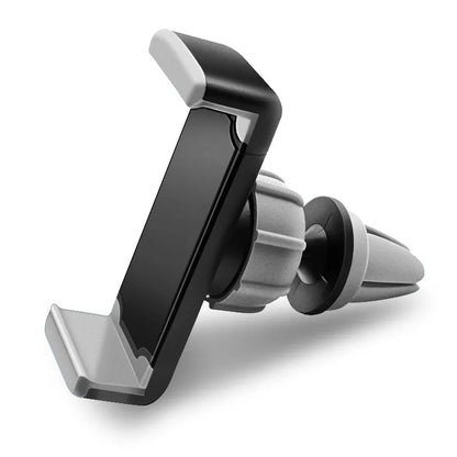 Mini car phone holder in Cross Black with adjustable clamp fitting 55-85mm devices