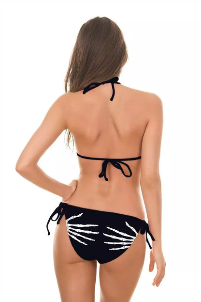Personalized 3D printing skull finger bikini beach mini personality suit swimsuit