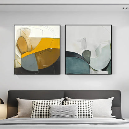 Frameless 30x30cm abstract pattern wall print in Nordic style with spray-painted fabric film, waterproof for bedroom decor