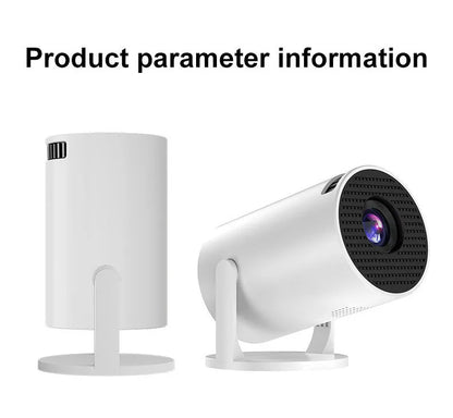 White MINI wireless portable projector with 1080p HD resolution for home entertainment