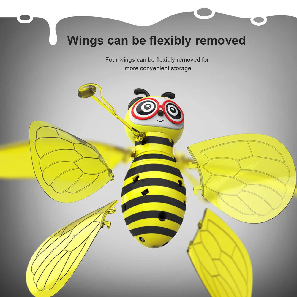 Infrared Flying Bee Drone with hands-free controls, flexible blades, and smooth surface for safe indoor flight