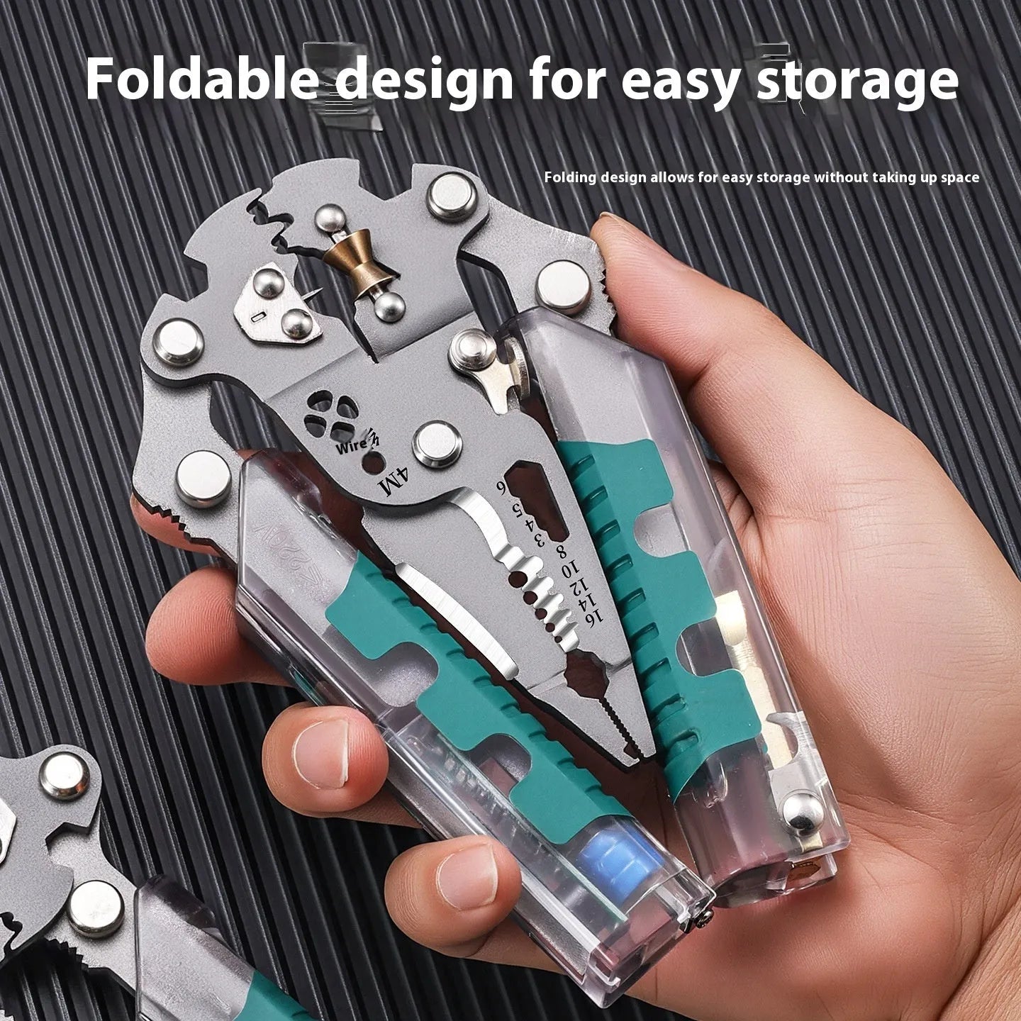Thickened multi-functional electric pointed pliers wire stripper with 215-225mm length and rust-prevention cutting edges