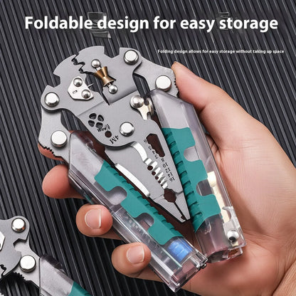 Thickened multi-functional electric pointed pliers wire stripper with 215-225mm length and rust-prevention cutting edges