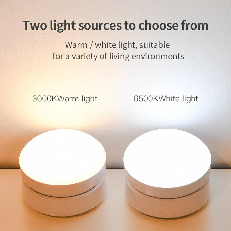 Motion-activated light with rotating design for customizable illumination in corridors, garages, and wardrobes
