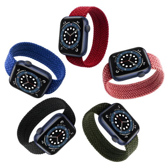 Recycled yarn Apple Watch replacement strap in multiple colours with plastic head attachment