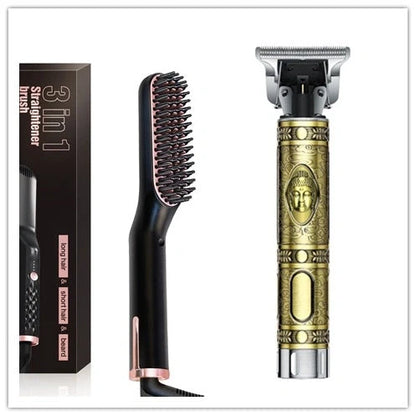 Multifunctional electric hair straightening comb with ceramic coating and fast heating technology
