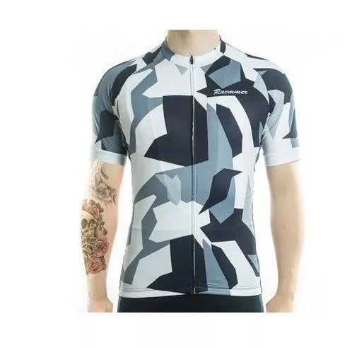 Men's camouflage cycling top with breathable net fabric for summer outdoor activities