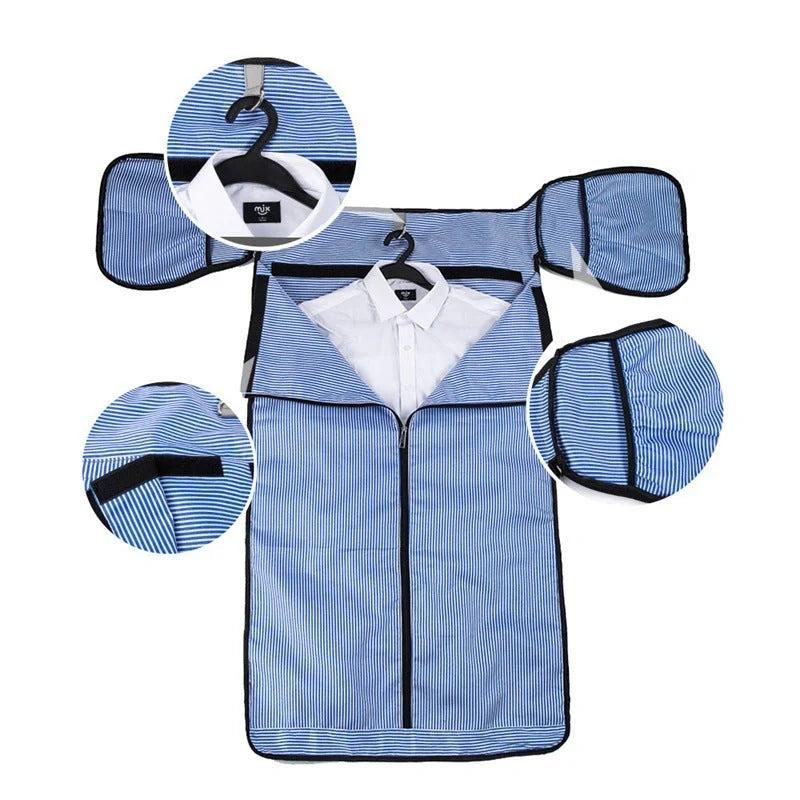 Large-capacity multi-function suit bag for gym and travel in black and grey