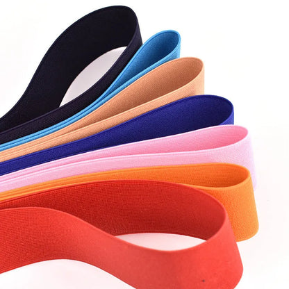 5cm wide fashion colour elastic band in ten colours including black, brown and royal blue