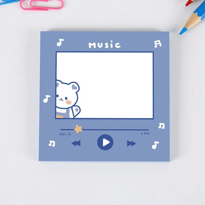 Bear sticky notes 8 x 8cm, 50-sheet cartoon memo pad with eight cover styles
