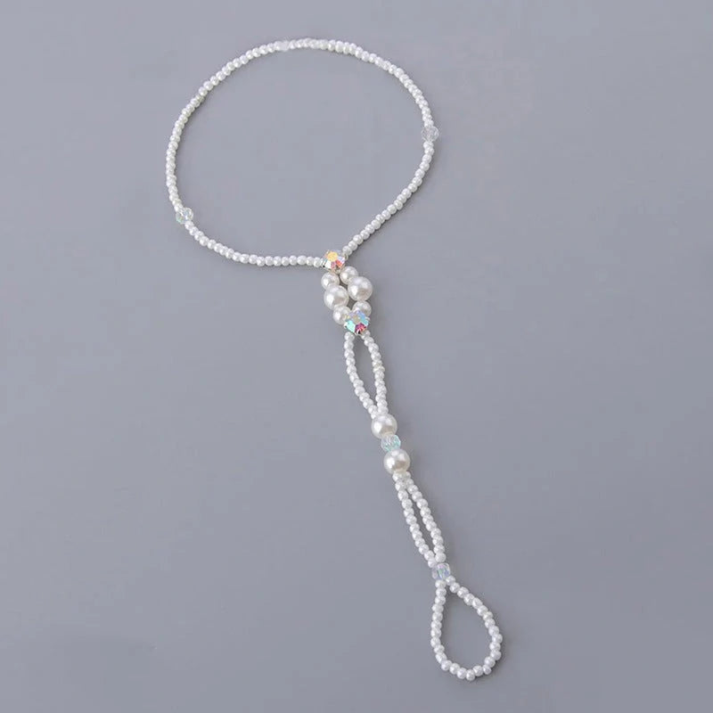 Niche Design Beach Pearl Stretch Anklet for Women in S0905 color